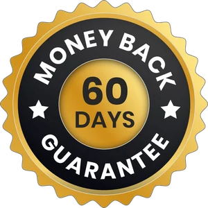 60-day money-back guarantee seal
